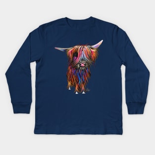 SCoTTiSH HiGHLaND CoW ' The Colourful One ' Kids Long Sleeve T-Shirt